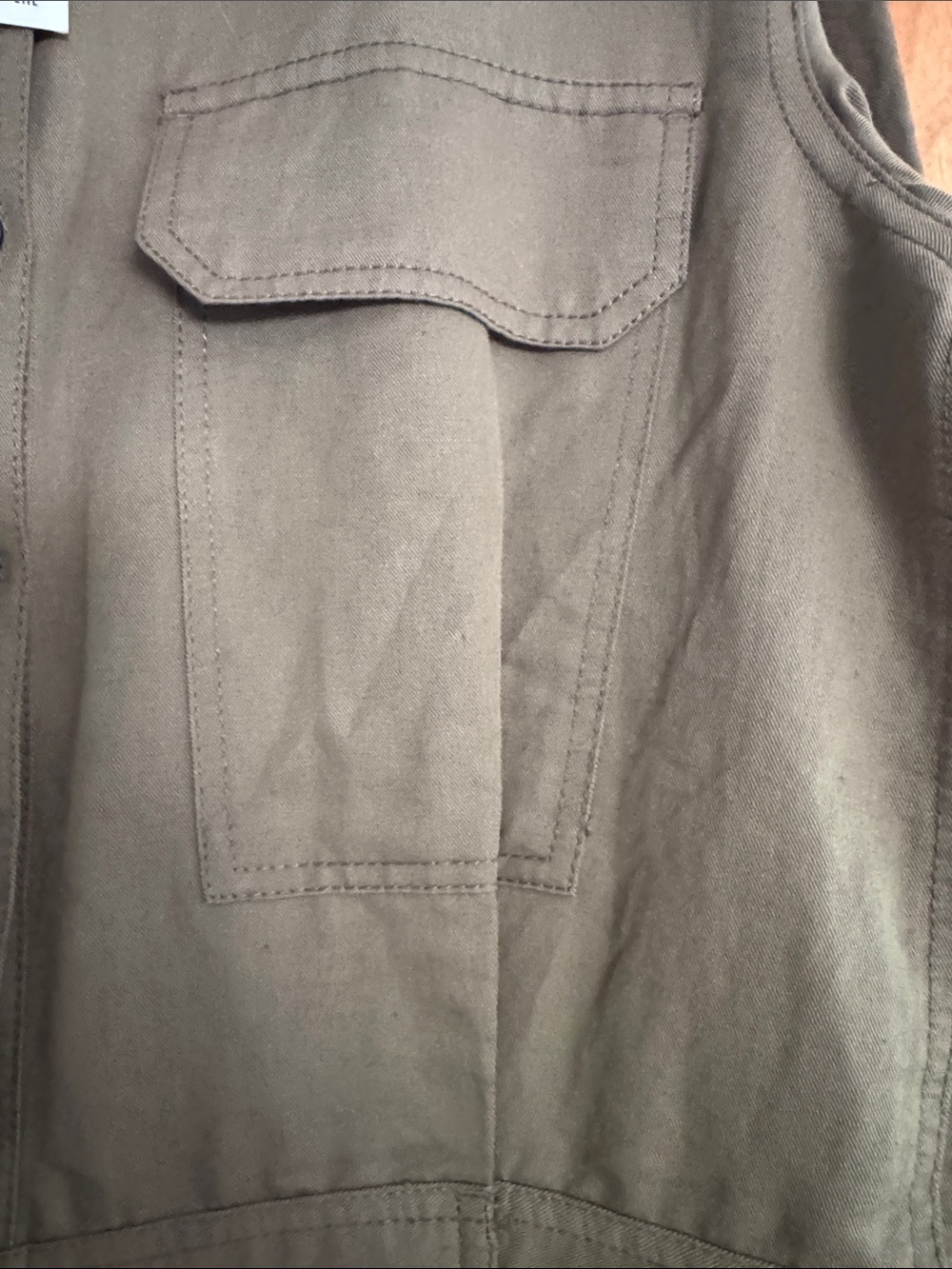 Zara Olive Green Utility Jumpsuit with Contrasting Side Pockets - Picture 3 of 10